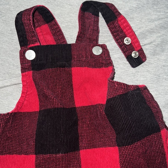 Toddler Girls Buffalo Plaid Skirtall Overall dress corduroy 18-24months - Picture 5 of 7